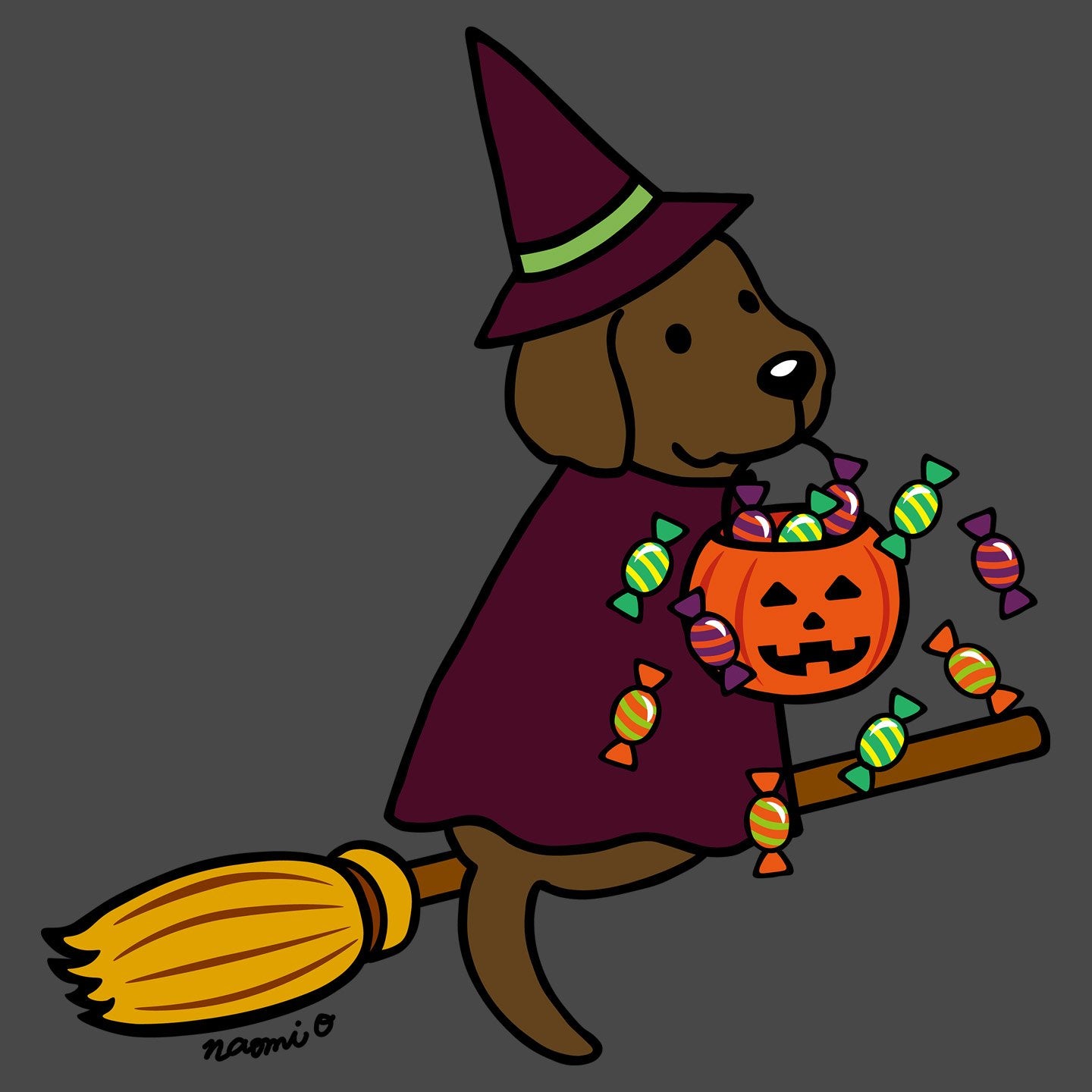 Chocolate Lab Witch - Adult Unisex T-Shirt