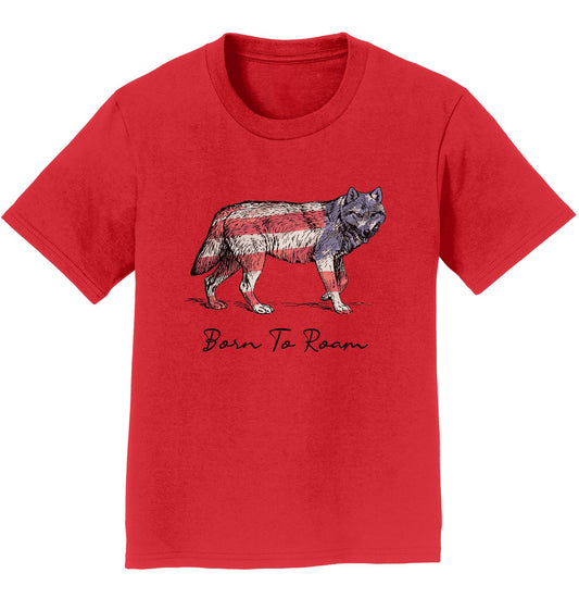 Wolf American Flag Overlay - Kids' T-Shirt