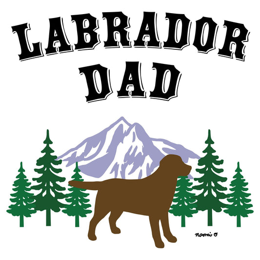 Chocolate Lab Dad Mountain - Adult Unisex Long Sleeve T-Shirt