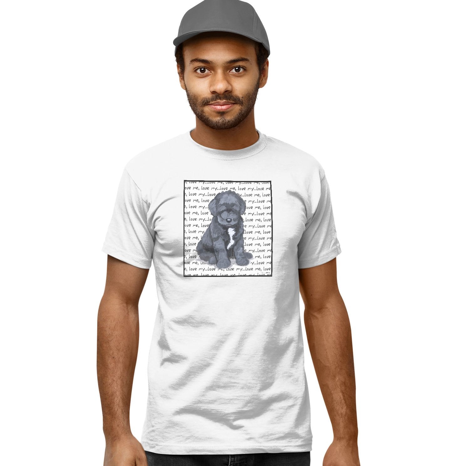 Portuguese Water Dog Puppy Love Text - Adult Unisex T-Shirt