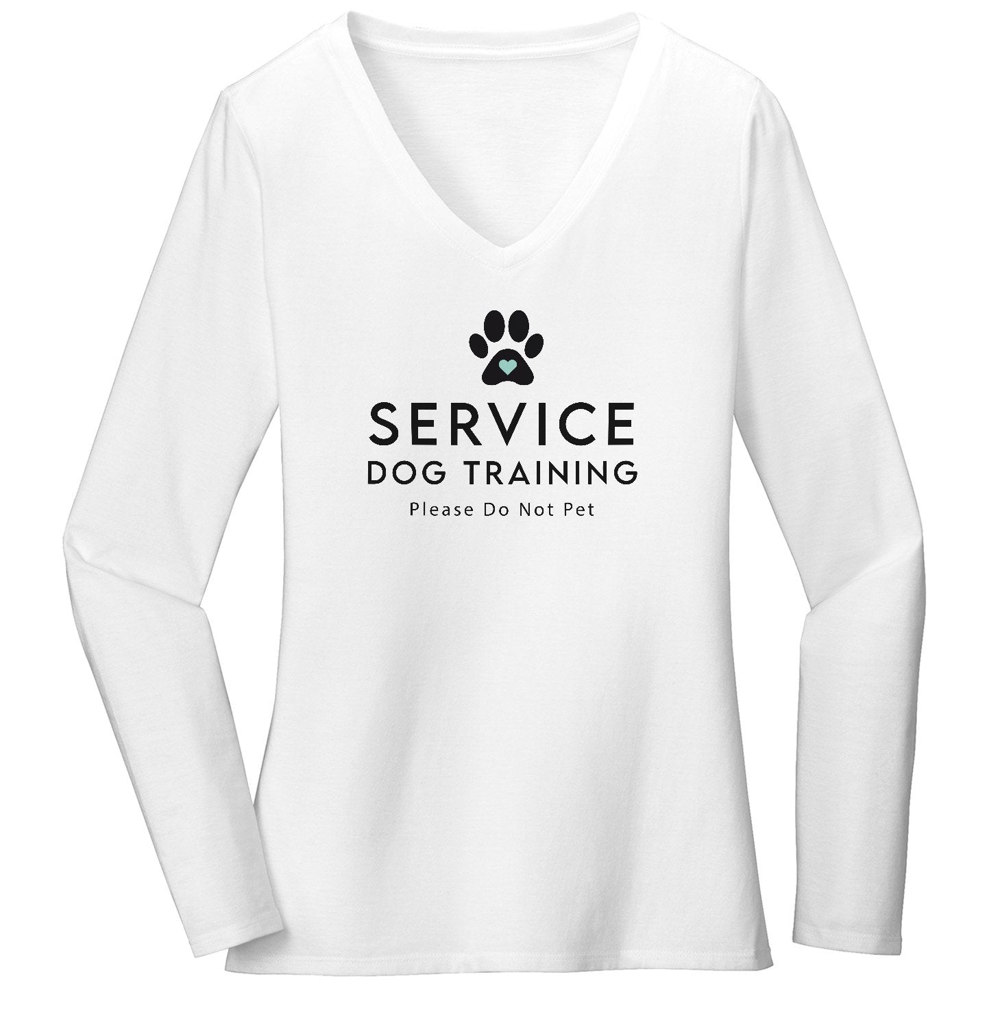 Animal Pride - Service Dog Training - Women's V-Neck Long Sleeve T-Shirt