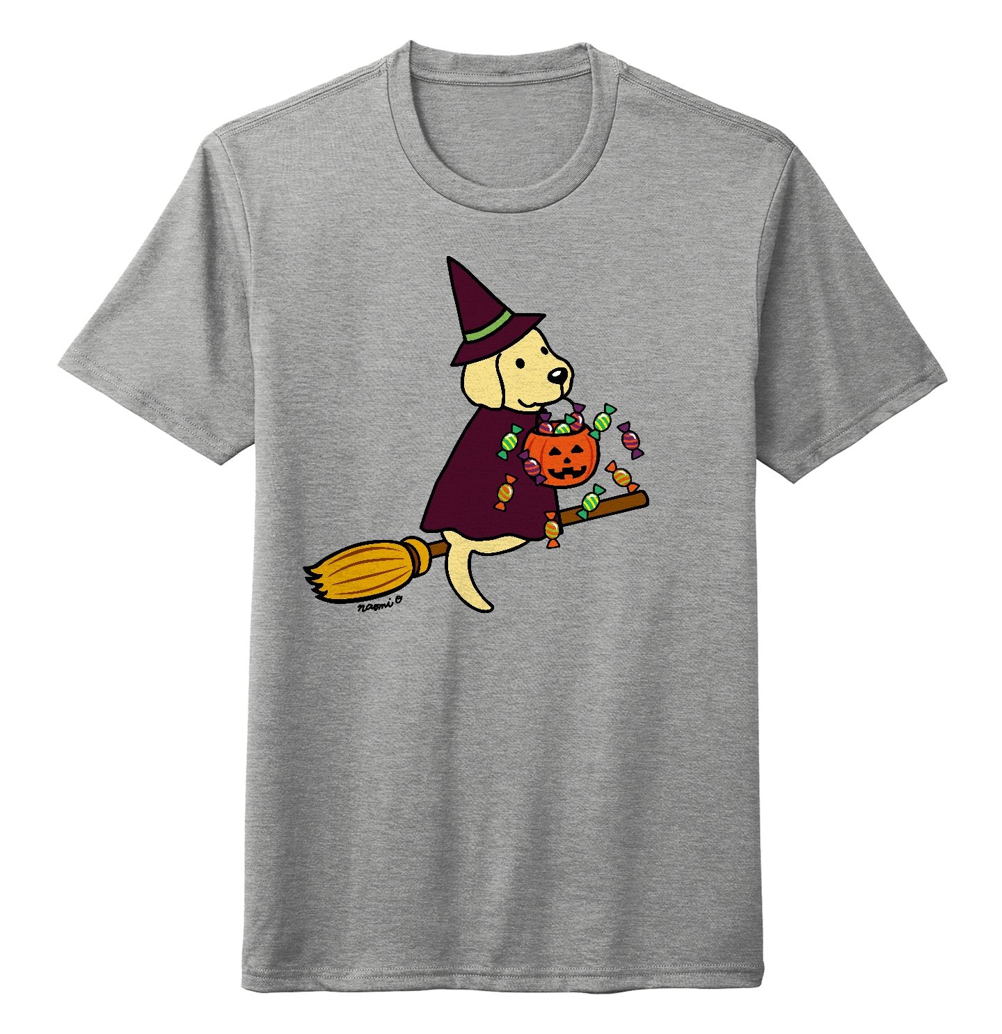 Yellow Lab Witch - Halloween - Adult Tri-Blend T-Shirt