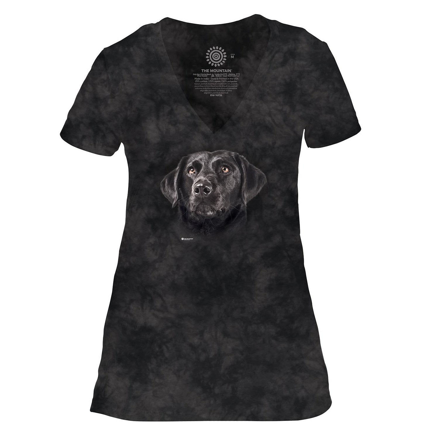 The Mountain - Soulful Black Lab - Women's Tri-Blend V-Neck T-Shirt