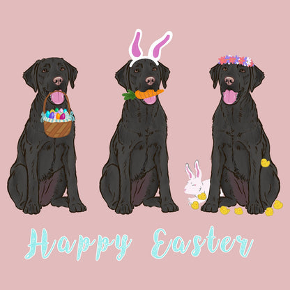 Easter Black Labrador Line Up - Women's Fitted T-Shirt