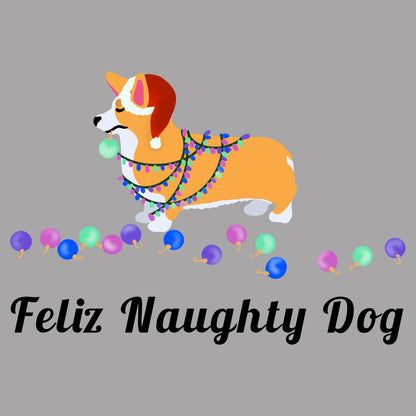 Feliz Naughty Dog Corgi - Women's V-Neck T-Shirt