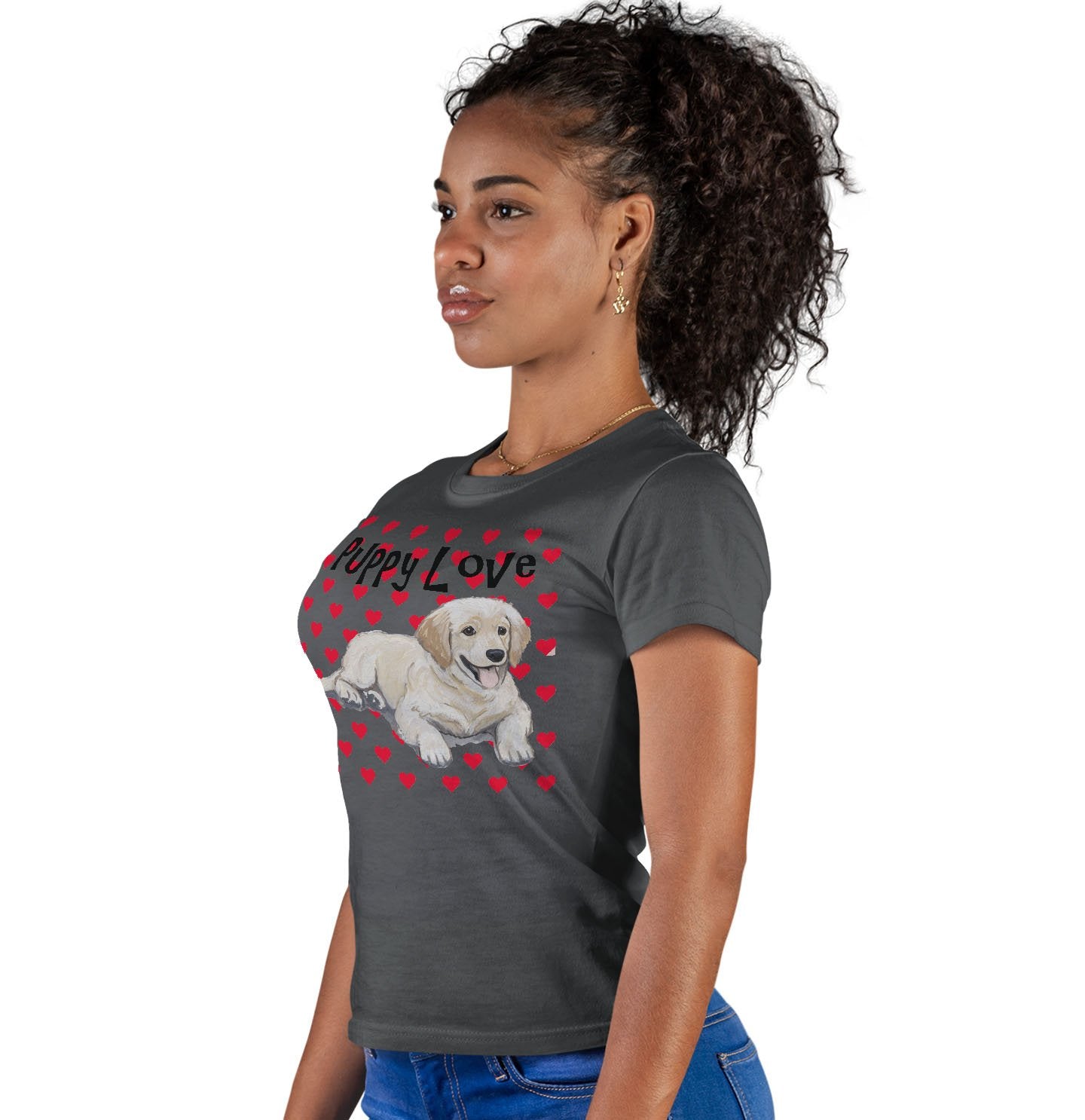 Golden Puppy Love - Women's Fitted T-Shirt