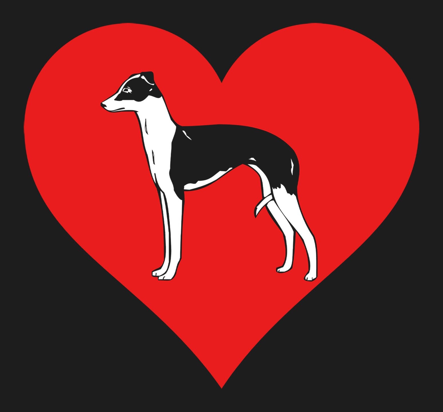 Italian Greyhound on Heart Left Chest - Women's Full-Zip Hoodie Sweatshirt