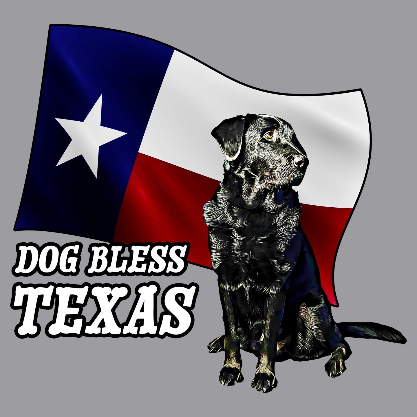 Dog Bless Texas Flag Lab - Adult Unisex Hoodie Sweatshirt