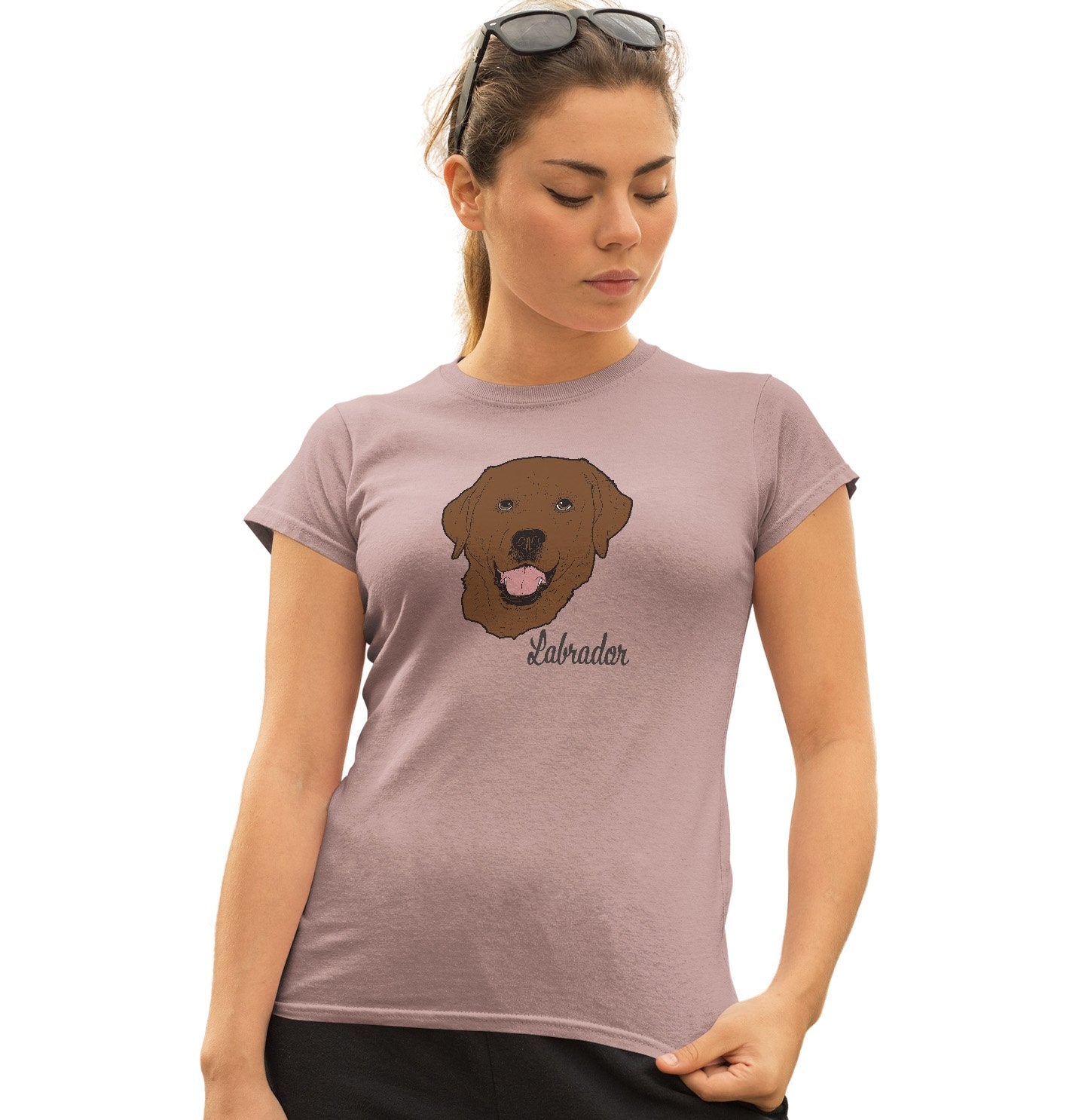 Chocolate Labrador Headshot - Women's Fitted T-Shirt