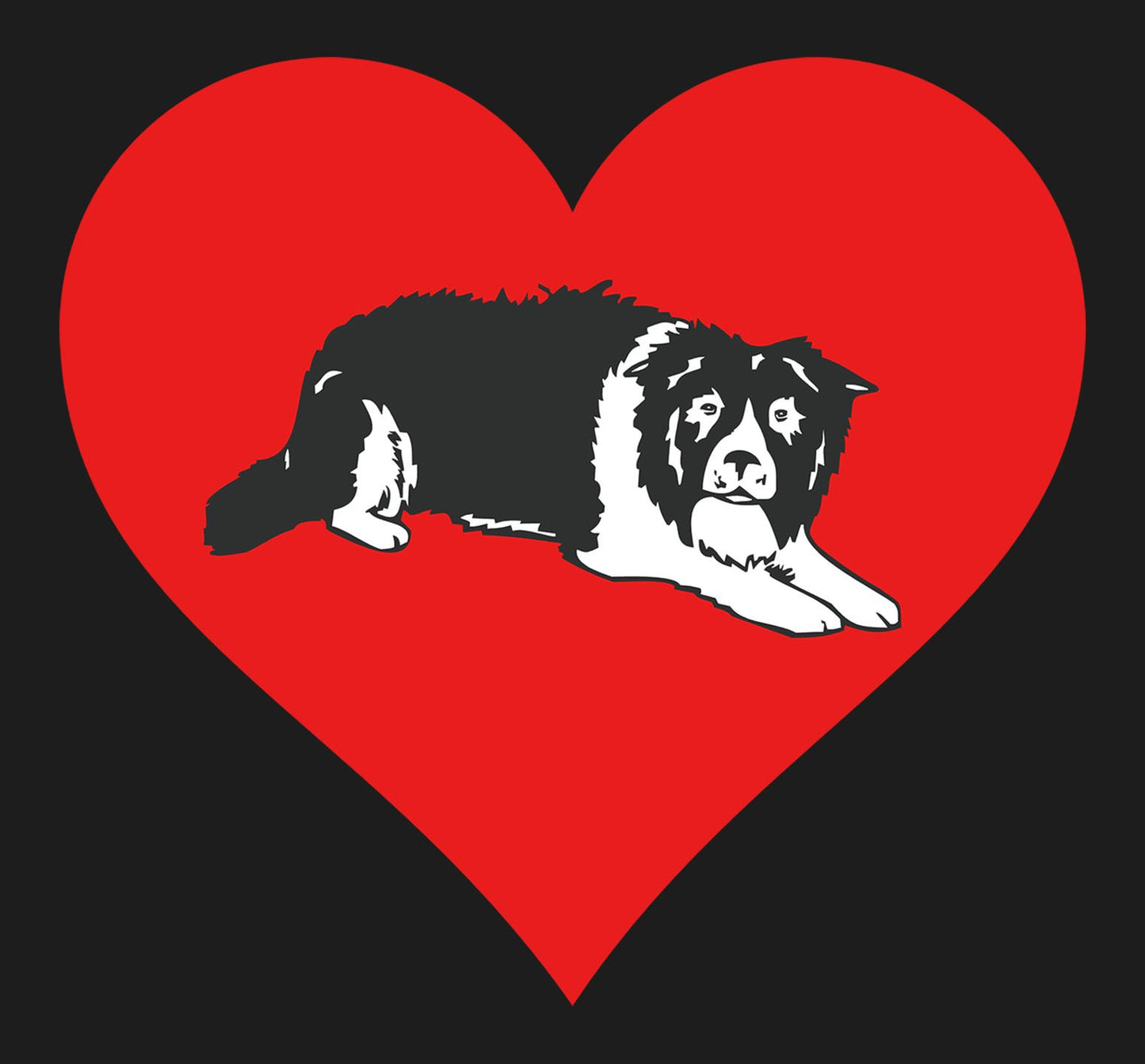 Border Collie on Heart Left Chest - Women's Full-Zip Hoodie Sweatshirt