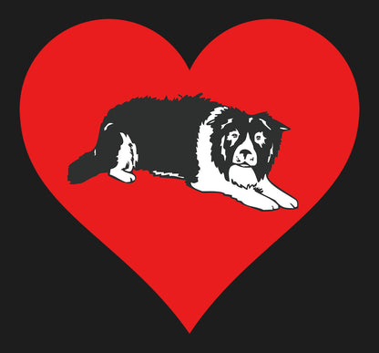 Border Collie on Heart Left Chest - Women's Full-Zip Hoodie Sweatshirt