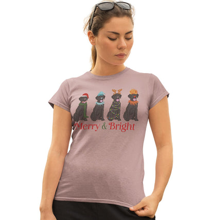 Animal Pride - Black Lab Christmas Line Up - Women's Fitted T-Shirt