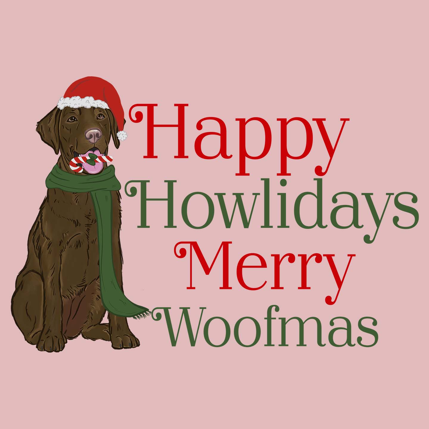 Merry Woofmas Chocolate Lab - Women's Fitted T-Shirt