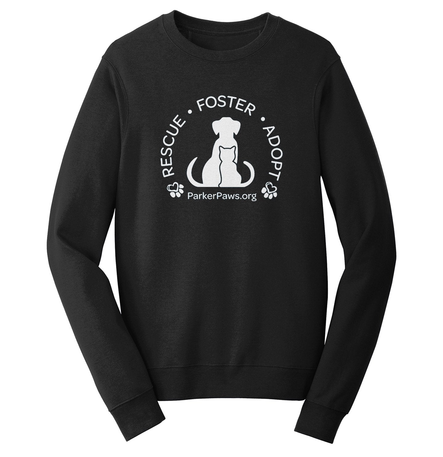 Parker Paws Logo Rescue Foster Adopt - Adult Unisex Crewneck Sweatshirt