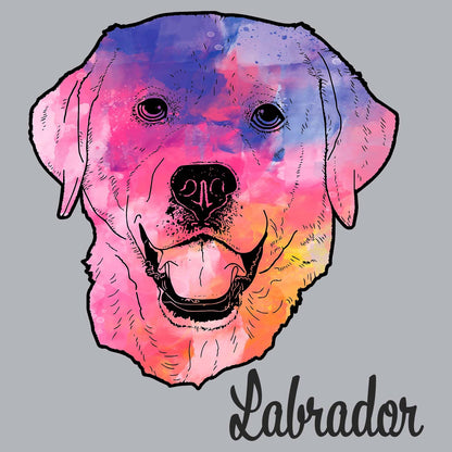 Colorful Labrador Headshot - Adult Unisex Long Sleeve T-Shirt