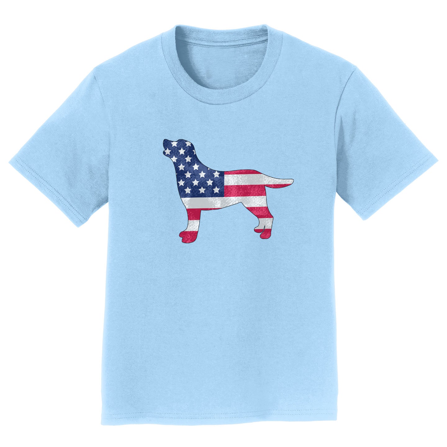 USA Flag Pattern Lab Silhouette - Kids' Unisex T-Shirt