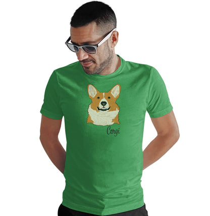 Corgi Headshot - Adult Unisex T-Shirt