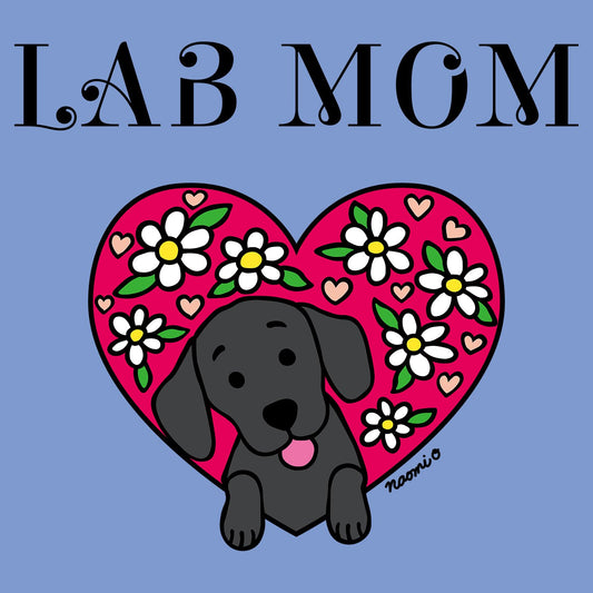 Flower Heart Black Lab Mom - Women's Tri-Blend T-Shirt