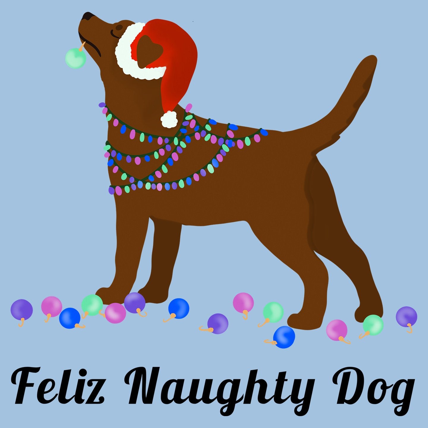 Feliz Naughty Dog Chocolate Lab - Women's Fitted T-Shirt