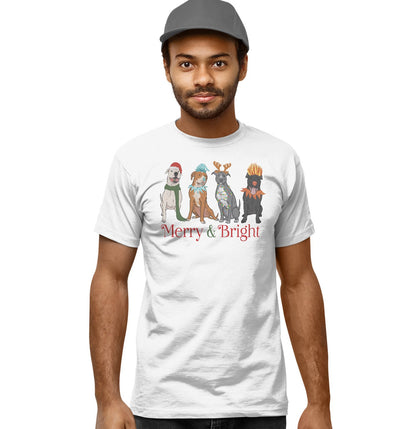 Pit Bull Christmas Line Up - Adult Unisex T-Shirt