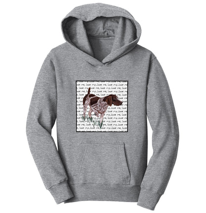 German Pointer Love Text - Kids' Unisex Hoodie Sweatshirt