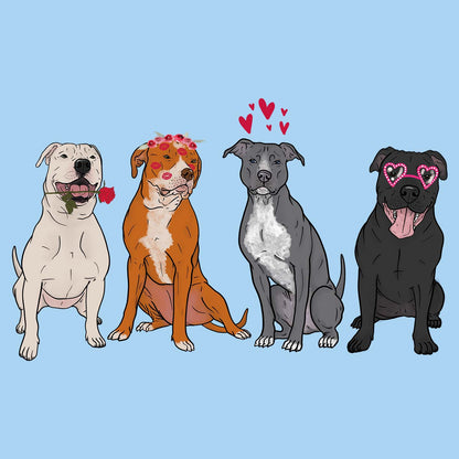 Pit Bull Love Line Up - Adult Unisex T-Shirt