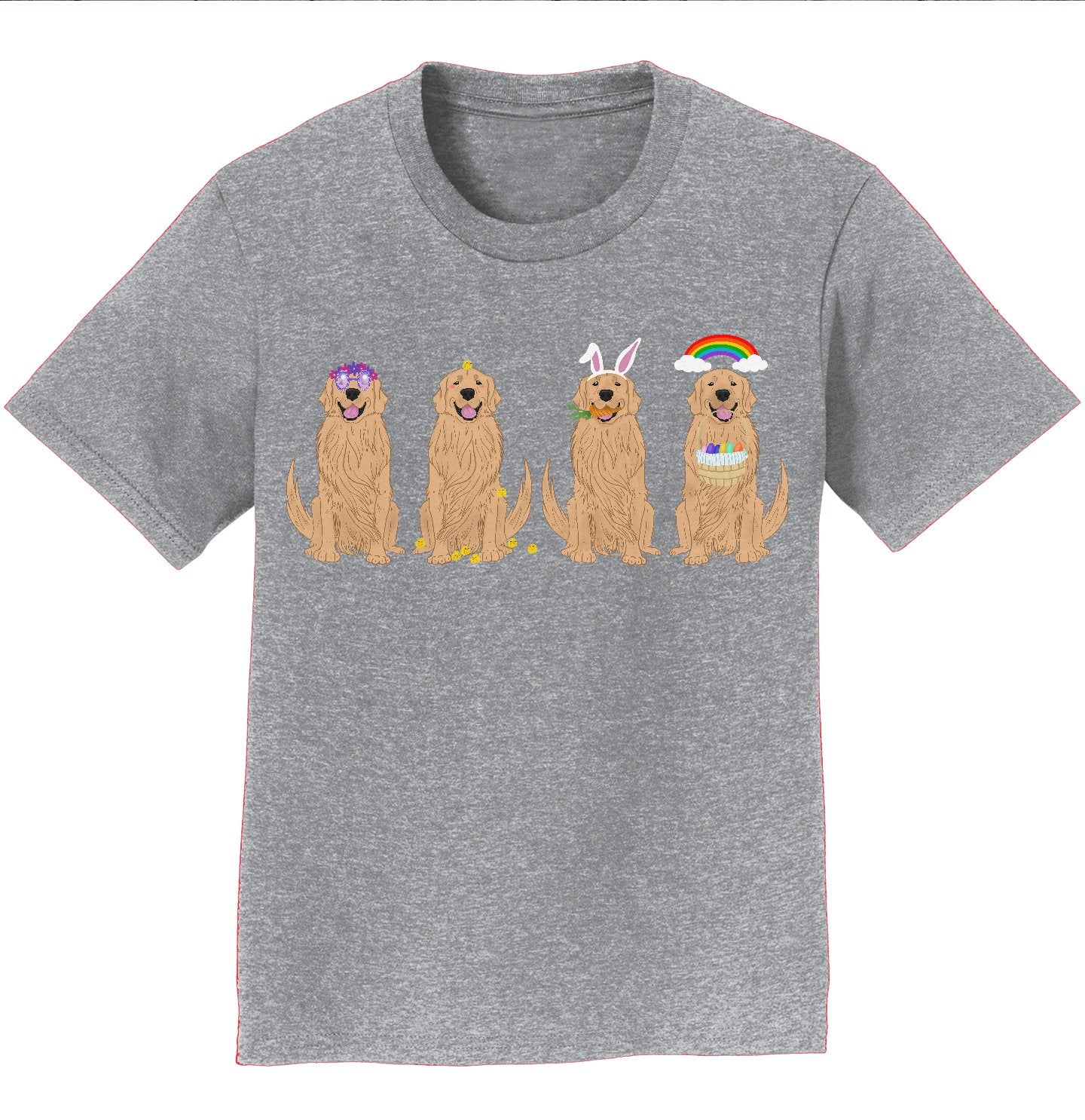 Easter Golden Retriever Line Up - Kids' Unisex T-Shirt