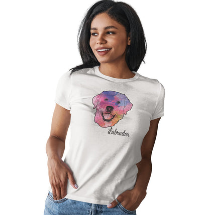 Colorful Labrador Headshot - Women's Fitted T-Shirt