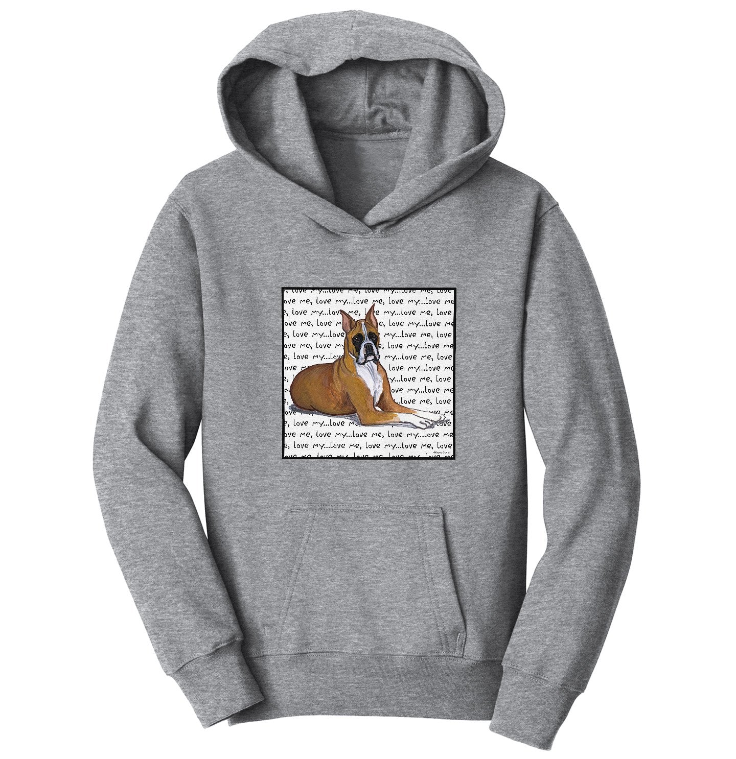 Boxer Love Text - Kids' Unisex Hoodie Sweatshirt