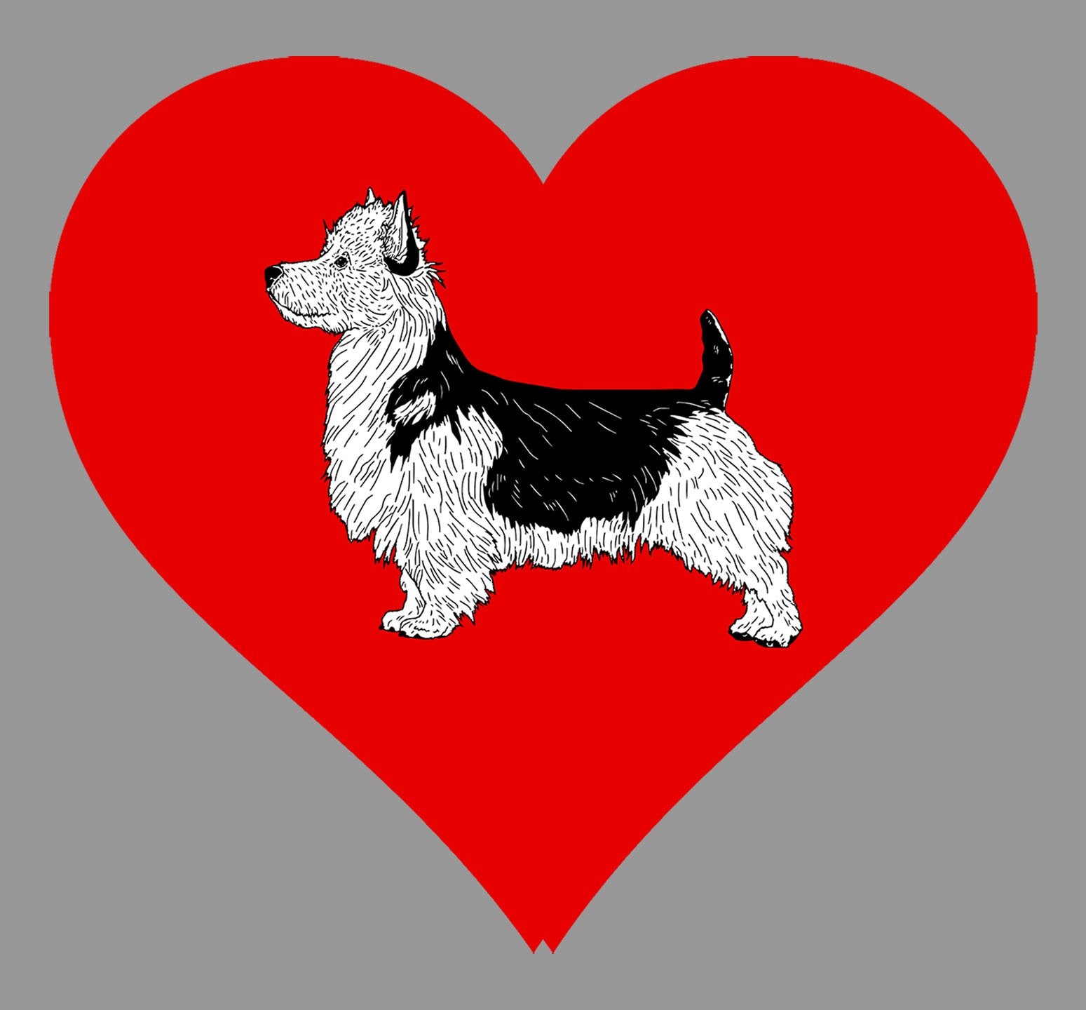 Australian Terrier on Heart Left Chest - Women's Full-Zip Hoodie Sweatshirt