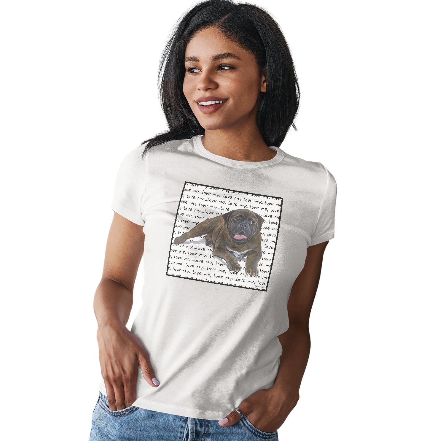 Bullmastiff Love Text - Women's Fitted T-Shirt