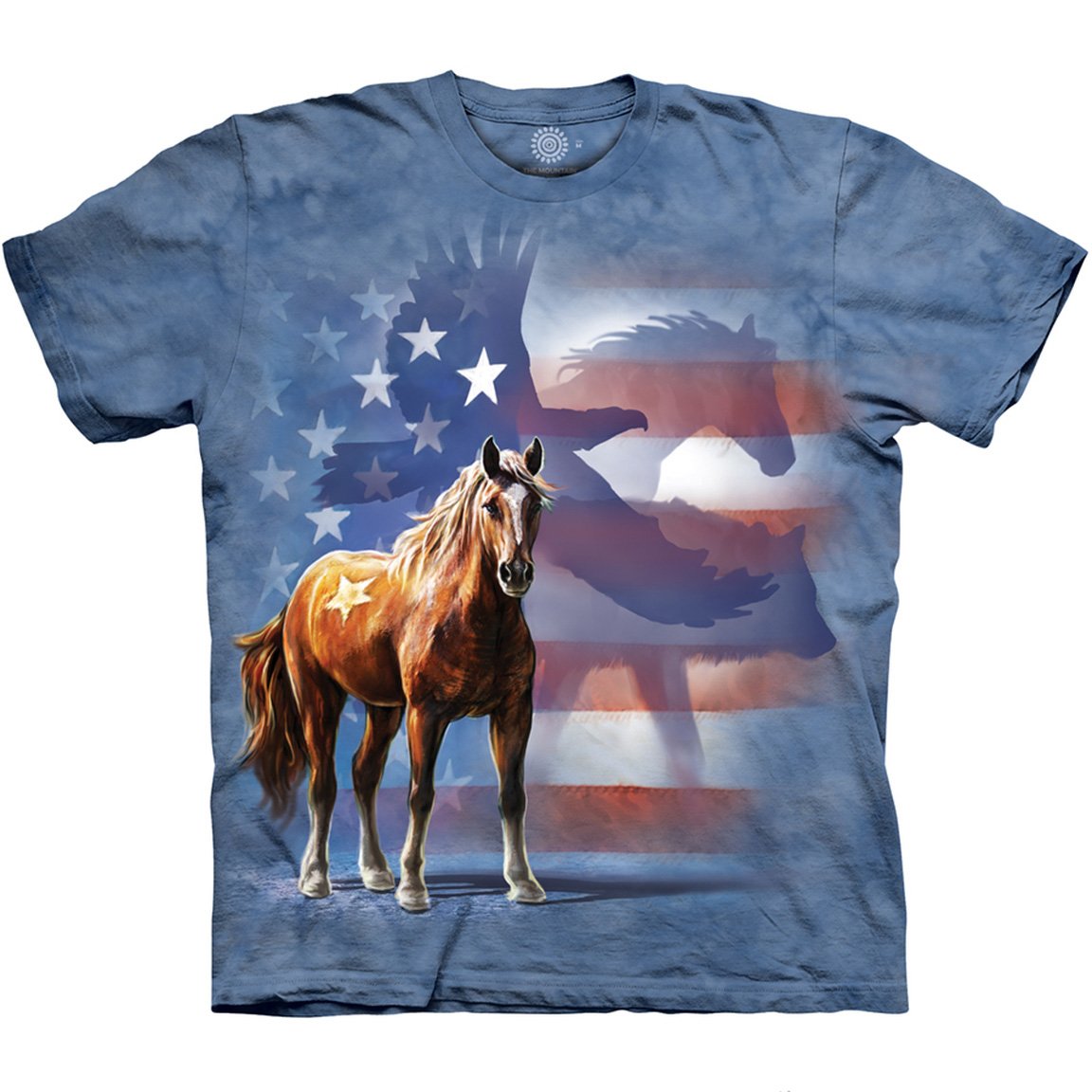 The Mountain Wild Star Flag - Horse & Eagle T-Shirt