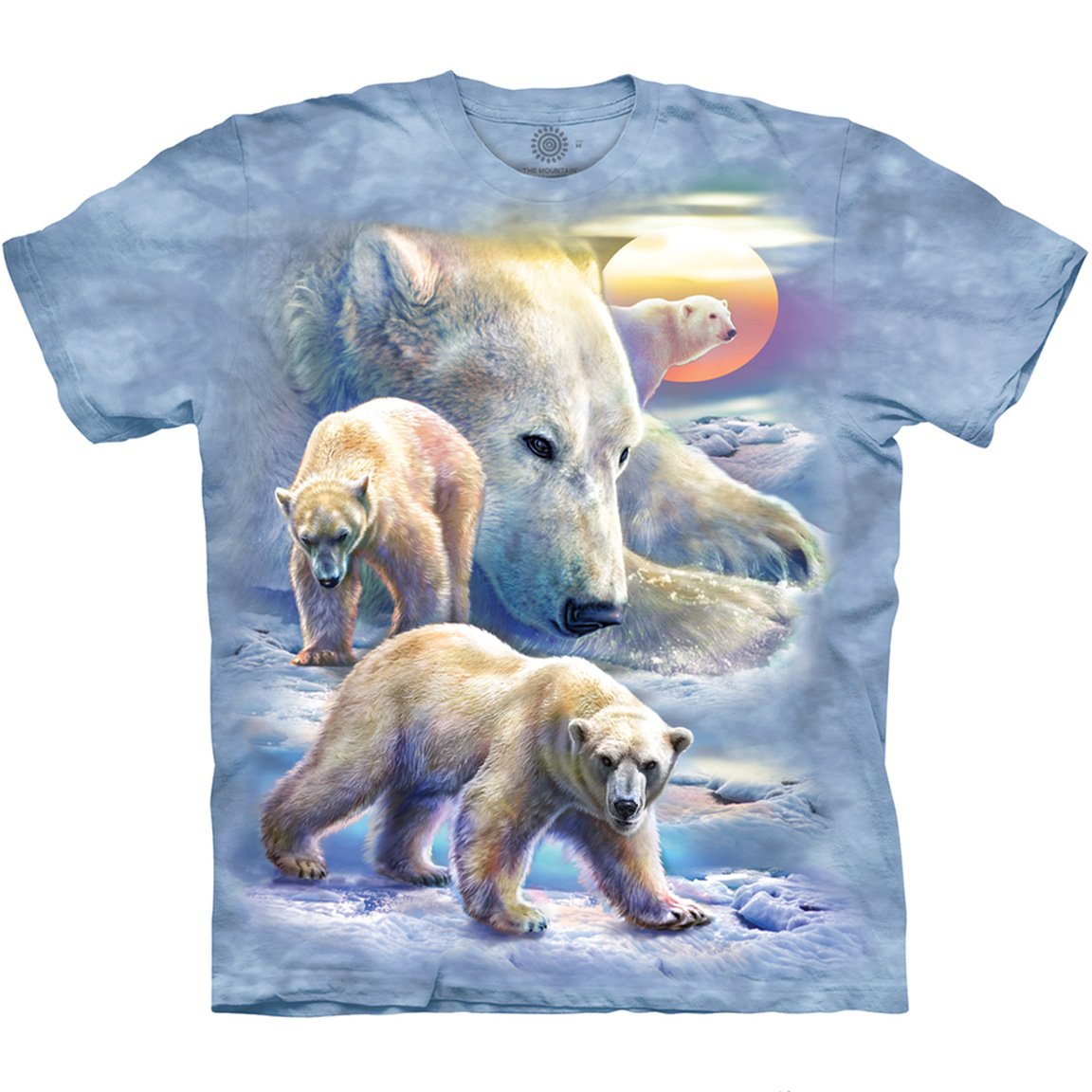 The Mountain Sunrise Polar Bear Collage - T-Shirt
