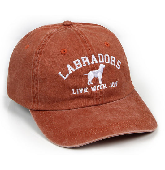 Animal Pride - Labradors Live With Joy (On Brown) - Pigment Dyed Hat