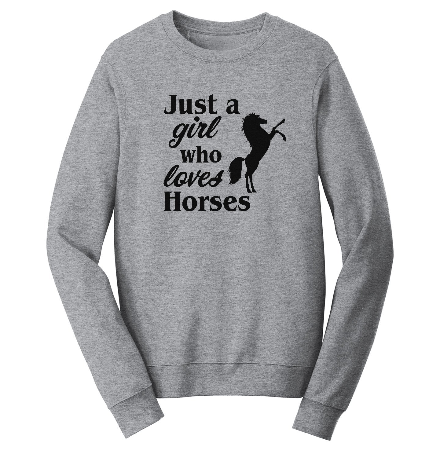 Animal Pride - Just A Girl Who Loves Horses Silhouette - Adult Unisex Crewneck Sweatshirt