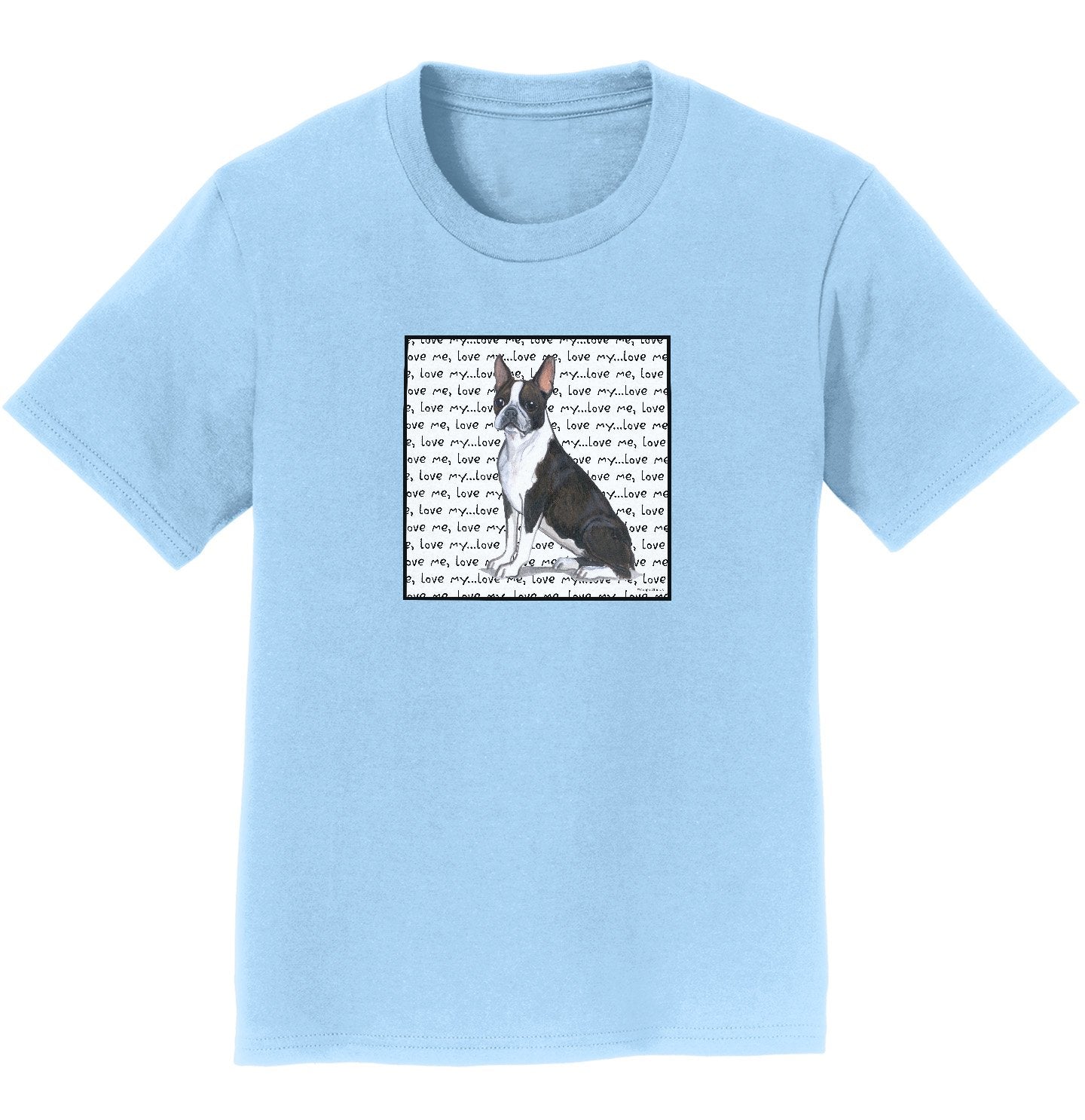 Boston Terrier Love Text - Kids' Unisex T-Shirt | Zeppa Studios