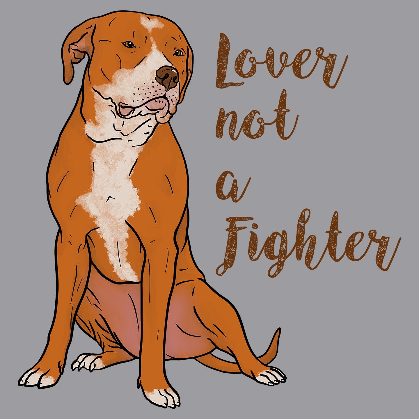 Red & White Pit Bull Lover Not Fighter - Women's V-Neck Long Sleeve T-Shirt