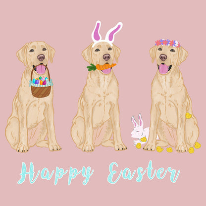 Easter Yellow Labrador Line Up - Women's Fitted T-Shirt