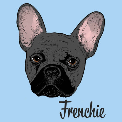 Grey Frenchie Headshot - Adult Unisex T-Shirt