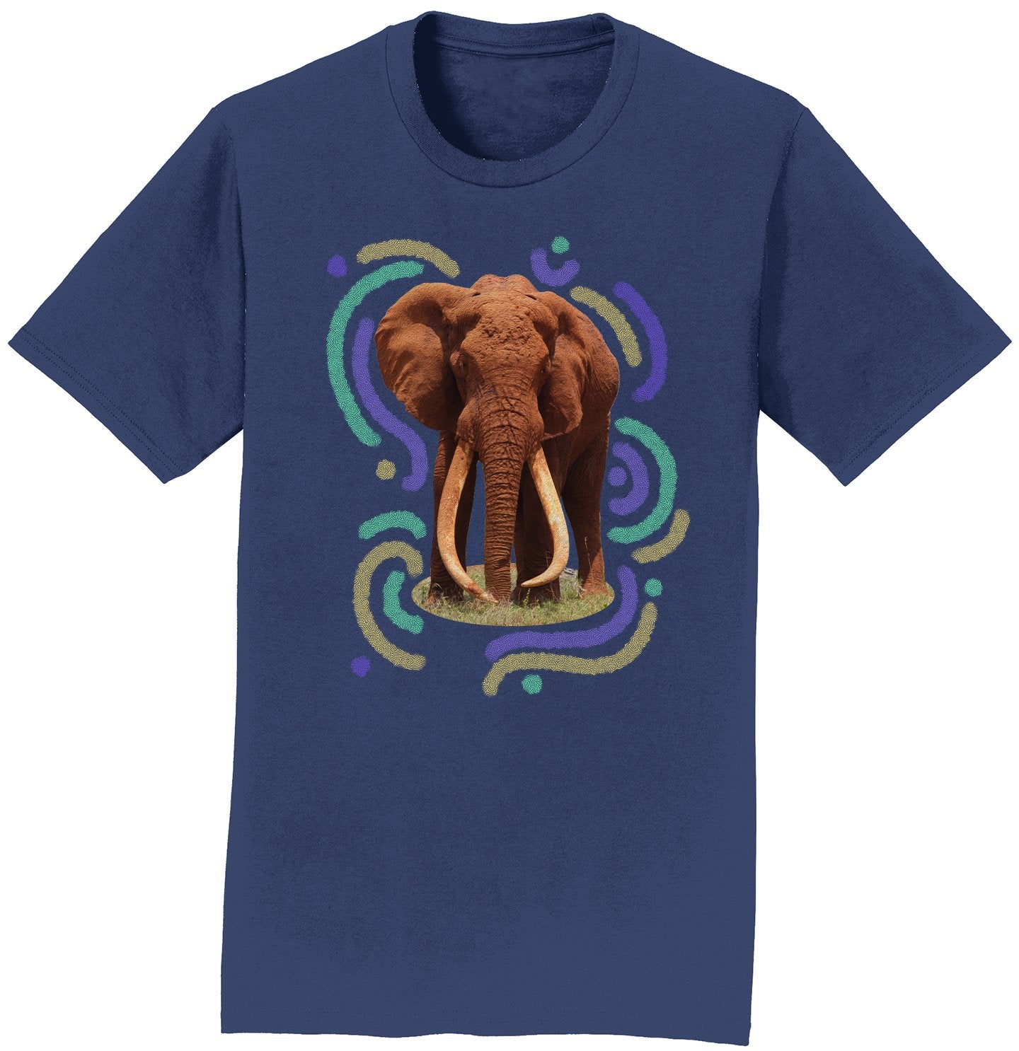 Wiggly Lines Elephant - Adult Unisex T-Shirt