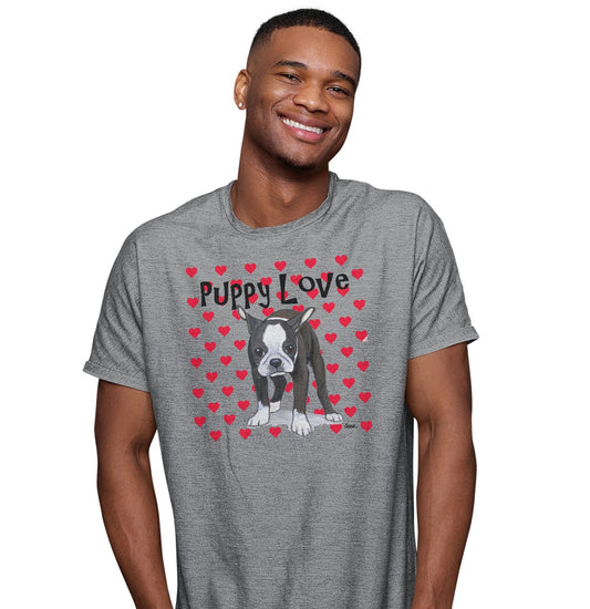 Animal Pride - Boston Terrier Puppy Love - Adult Unisex T-Shirt