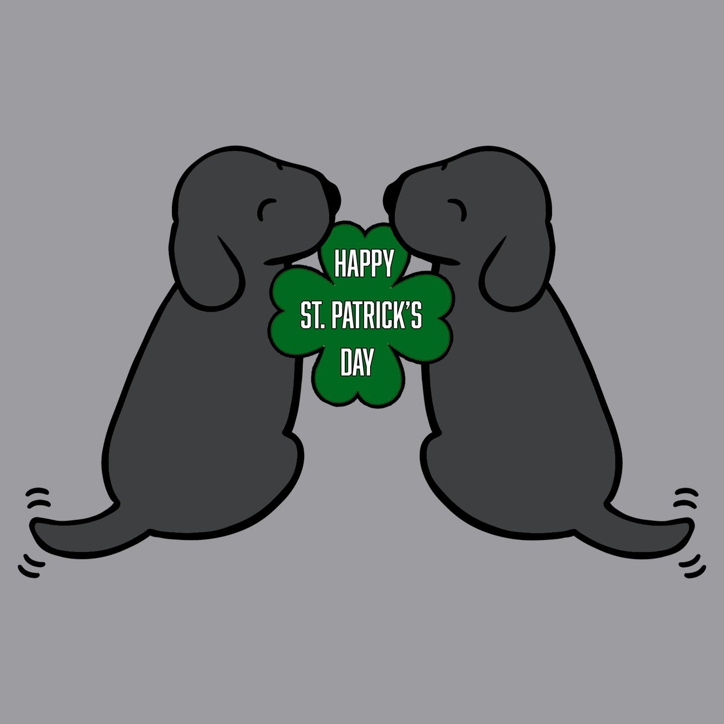 Happy St. Patrick's Day Black Lab Puppies - Adult Adjustable Face Mask