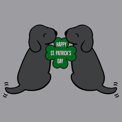 Happy St. Patrick's Day Black Lab Puppies - Adult Adjustable Face Mask