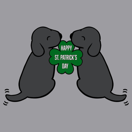 Happy St. Patrick's Day Black Lab Puppies - Adult Adjustable Face Mask