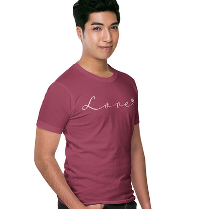 Love Script Paw - Adult Unisex T-Shirt