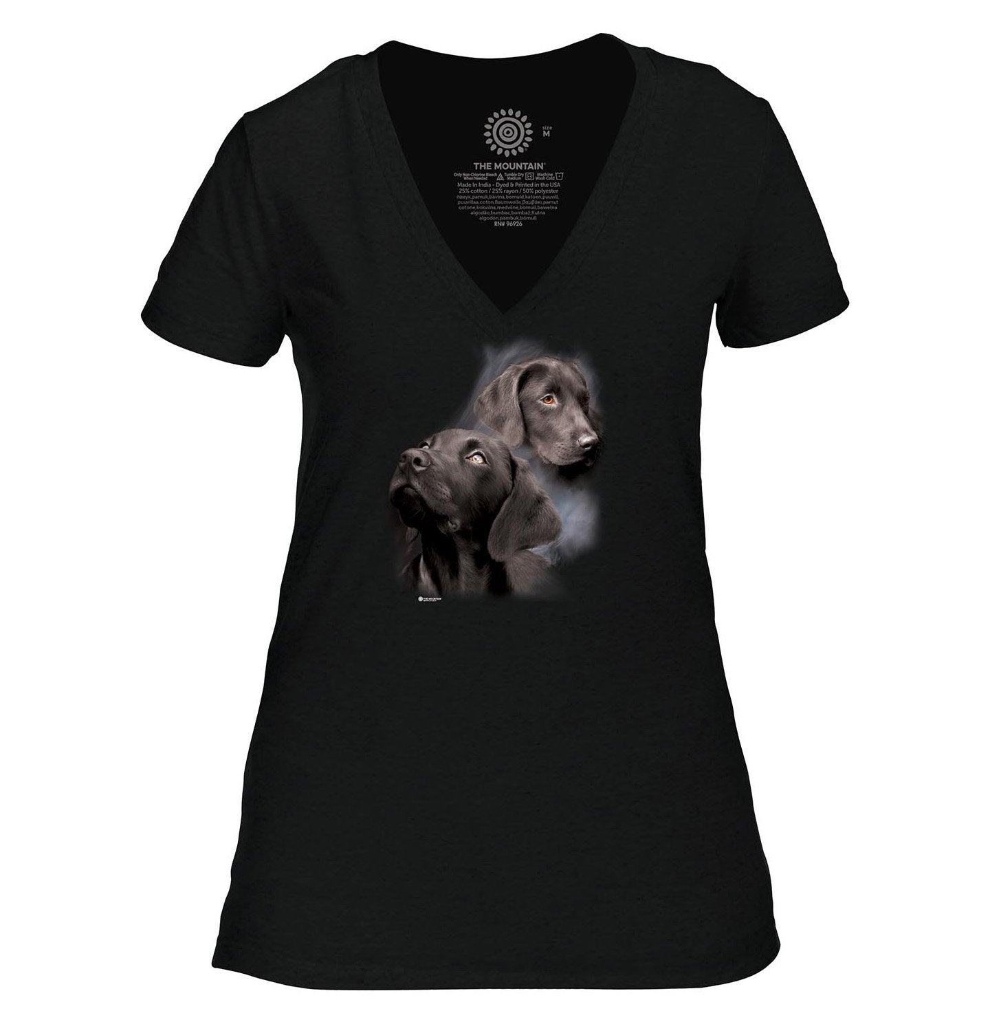 The Mountain - Black Labs - Women's Tri-Blend V-Neck T-Shirt