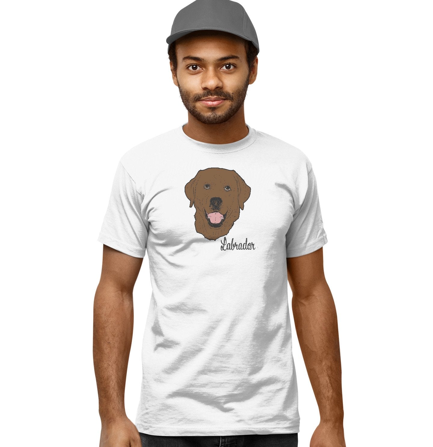 Chocolate Labrador Headshot - Adult Unisex T-Shirt