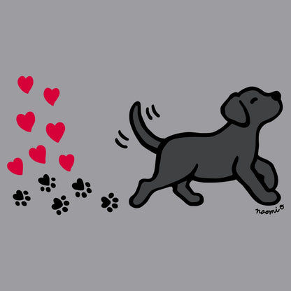 Black Labrador Love Trail - Adult Unisex T-Shirt