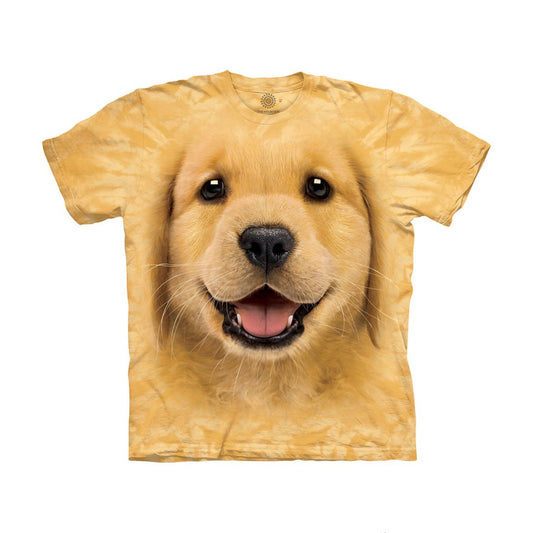 Golden Retriever Puppy 3D Kids' Shirt by The Mountain