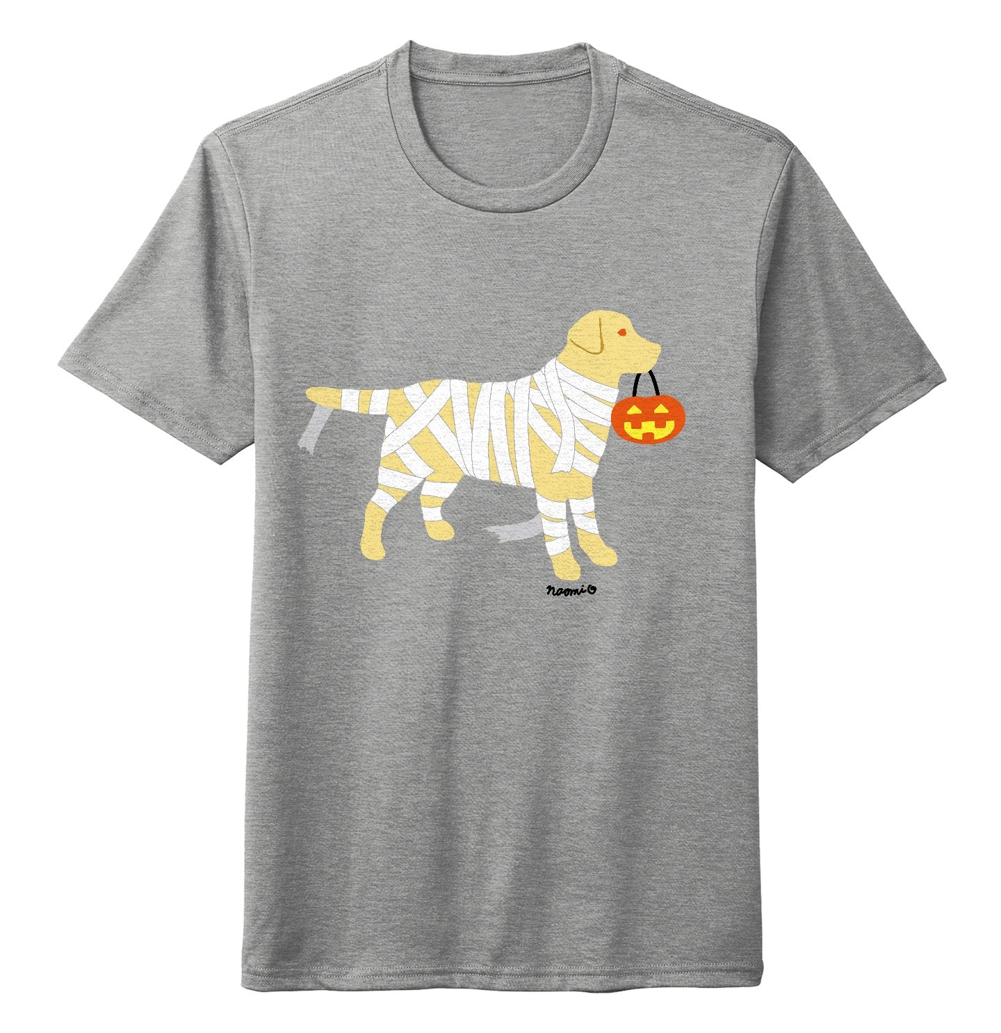Yellow Lab Mummy Trick or Treater - Halloween - Adult Tri-Blend T-Shirt